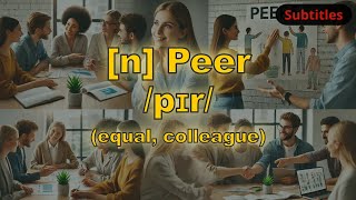 [n] Peer meaning (equal, colleague) with 5 examples