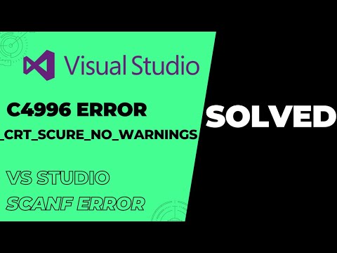 How To Solve Scanf Error Problem In Visual Studio Error C4996 _CRT ...