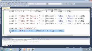 C++ Win32 Console Tutorial 12 - Simple Truth Tables - Boolean Algebra