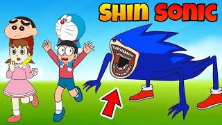 Shinchan And Nobita Kill Shin Sonic Monster 😱😱 | Shinchan And Nobita Game | Funny Game