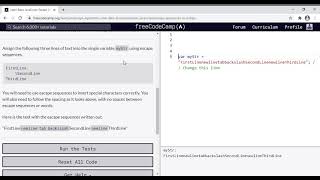 26 - Learn Basic JavaScript Escape Sequences in Strings