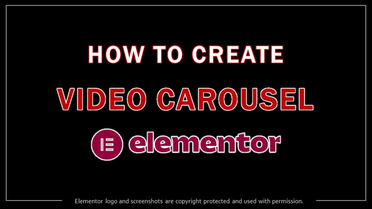 How To Create Youtube Video Carousel In Elementor Youtube