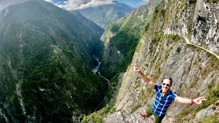 Zhuilu Old Trail. Hiking in Taroko Gorge. World’s most dangerous trail?