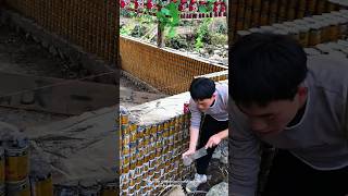 Upcycling beer bottles and cans into a beautiful wall