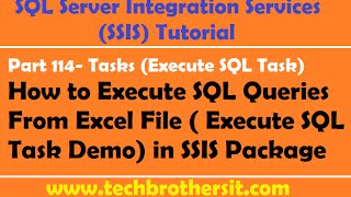 SSIS Tutorial Part 114-Execute SQL Statements From a Excel File in SSIS Package