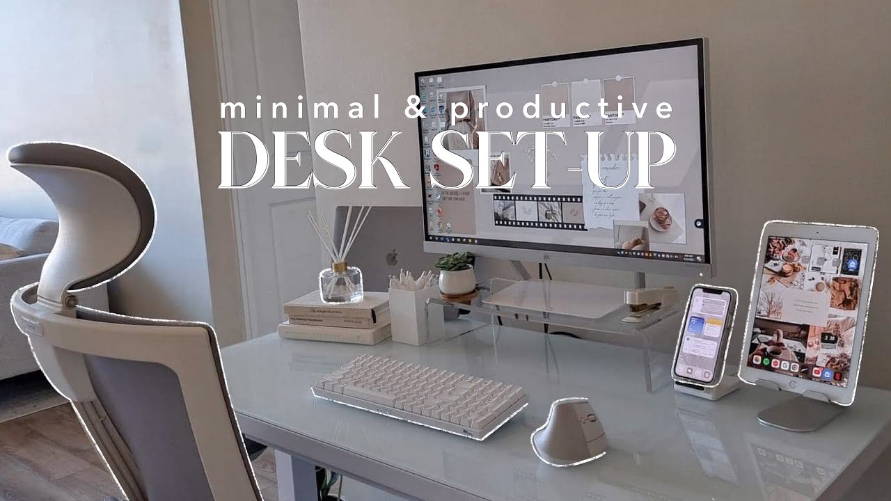 Aesthetic Desk Makeover Minimal Productive Desk Set Up
