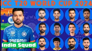 T20 World Cup 2024 - Team India Squad for 2024 T20 World Cup | T20WC 2024 Squad | ind wc 2024 Sqaud