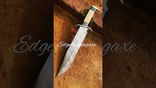 Damascus Bowie #hunting  #knife with camel Bone Handle. #best #damascus #knife