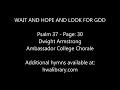 WAIT AND HOPE AND LOOK FOR GOD - Dwight Armstrong