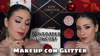 CHRISTMAS MAKEUP with Glitter ✨ + LOWCOST news: Lovin Christmas Corazona + Nam 🎀