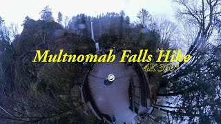 Discovering Oregon's Magic in 4K 360°: Rainy Hike to Multnomah Falls' Benson Bridge