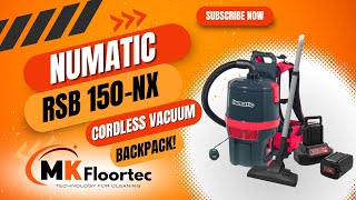 Numatic RSB150NX Cordless Back Pack Vacuum Cleaner RuckSack Vac NX300 Lithium Battery Powered