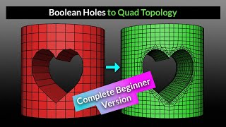 Step by Step: Boolean Holes to Quad Topology | Blender Secrets