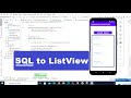 SQL Database to Listview | Retrieve data from sql to listview in Android Studio | swift learn