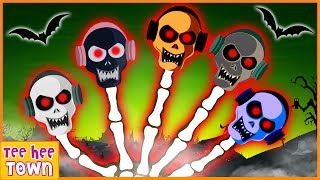 Skeleton Finger Family Song | Spooky Scary Skeleton Songs For Kids | Teehee Town