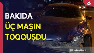 İdarəetmədən çıxan avtomobil zəncirvari qəzaya səbəb oldu – APA TV