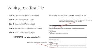 Writing to a Text File (Java) - Power Point