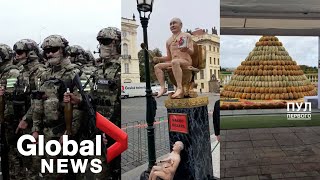 Putin turns 70: Military ceremony, mocking statues, and melons mark Russian president's birthday