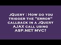 jQuery : How do you trigger the 