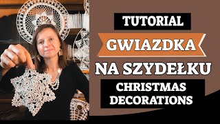 GWIAZDKA NA SZYDEŁKU Z OCZKAMI RELIEFOWYMI  TUTORIAL KROK PO KROKU CHRISTMAS DECORATIONS