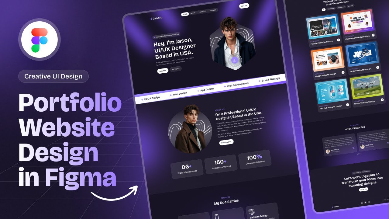 Portfolio Website Design In Figma Figma Tutorial Youtube