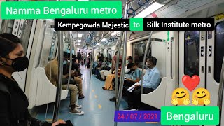 Bengaluru Metro Vlog  Namma Bangalore Metro Kempegowda Majestic Metro to Silk Institute Metro 🚆🚆