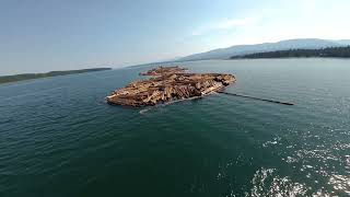 Tug log run - Fanny bay to Mud bay.