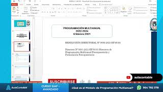 ¿Qué es el Módulo de Programación Multianual?