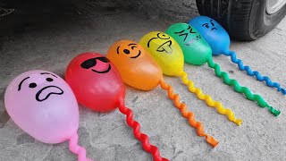 CAR VS WATER BALLONS, JELLY, WATERMELON, COLORED SLIME - Crushing Crunchy & Soft Things by Car