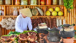 Harvesting cassava and cooking in my native wood-burning stove I Banana blossom