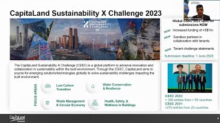 CapitaLand Sustainability X Challenge 2023 Virtual Information Session