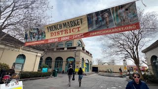 New Orleans French Market District Walking tour 1 week before Super Bowl