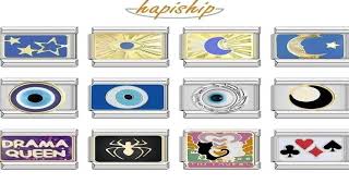 Hapiship 2024 Top Fashion Eye Moon Star Fish Spider Poker Queen Charm Italian Li