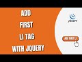 Add First Li Tag or List Items with jQuery [HowToCodeSchool.com]