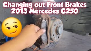 How to: Change out Front Brakes 2013 Mercedes-Benz c250