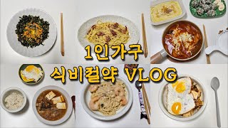 [식비절약 VLOG] 식비절약 브이로거의 설날식단 / 1월 식비 33만원 / 떡볶이, 까르보나라, 불마요, 김치찌개, 돼지짬뽕