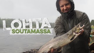 Ensimmäistä kertaa lohta soutamassa