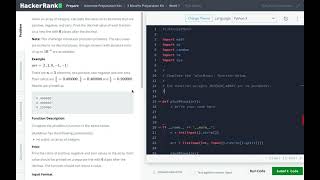 Week 1 | Plus Minus Solution | HackerRank | Rajat Shenoi