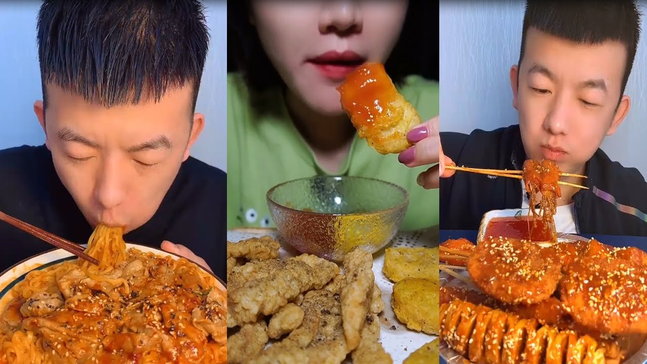 ASMR MUKBANG Eating Food Challenge 9 - YouTube