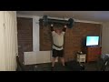 log clean and push press 111kg 245lb x5 reps. strongman overhead training.