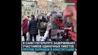 Пикеты и задержания в Петербурге: протест против реформы Конституции