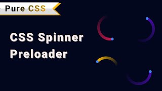 CSS Spinner Preloader Using Pure CSS | #DeveloperHub