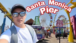 ដេីរលេងនៅ Santa Monica Pier, California | 🇰🇭 (4K)