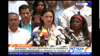 María Corina Machado anuncia que irá a la Asamblea Nacional, pese a los "riesgos que implica"