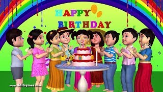 Happy Birthday Song - 3D Animation English Nursery Rhymes & Songs For Children