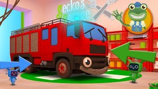 Learn Fire Truck Parts with Fiona The Fire Truck | Gecko's Garage | Toddler Fun Learning