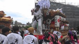 茨田大宮のだんじり 鳴り物と龍踊りの披露 鶴見区制50周年記念イベント 花博記念公園 鶴見緑地 2024.10.27.