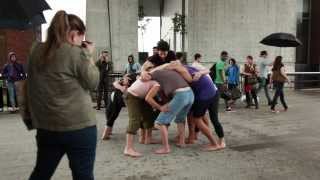 Simone Forti Huddle performance on the High Line