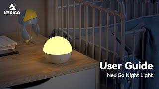 NexiGo Night Light, Portable One-Key Baby Bedside Lamp, LED Table Light, Instructions