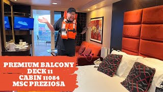 PREMIUM BALCONY CABIN 11084 MSC PREZIOSA 2025 - FULL TOUR 4K - DECK 11 GIADA